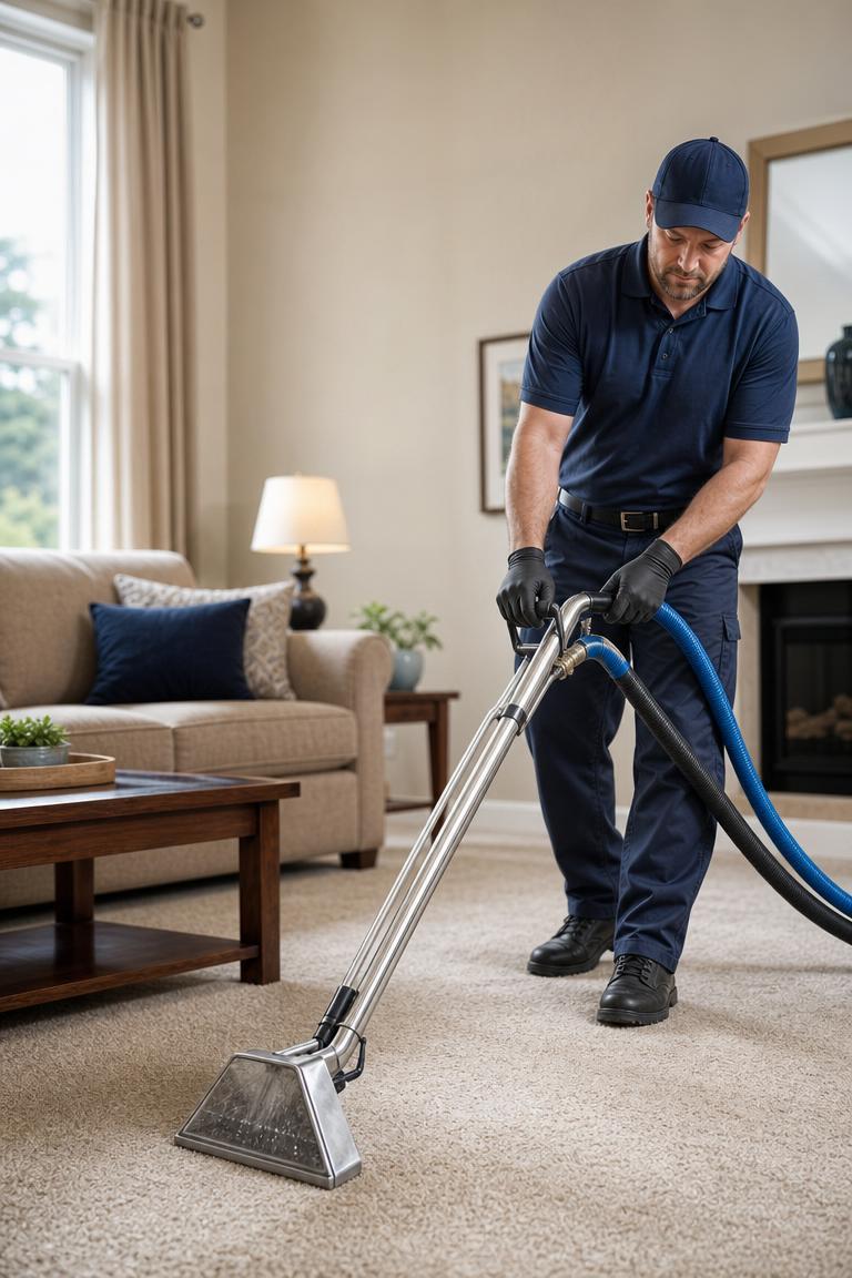 Professional carpet cleaning service in an Erie, Pennsylvania home